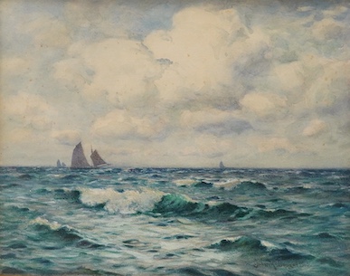 John McDougal (1851-1945), Choppy seascape, signed and dated 1915, watercolour, 20 x 25cm